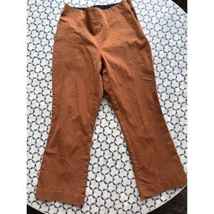 A New Day Womens Brown Side Zip Capri Pants Size 8 Cotton/Spandex Blend